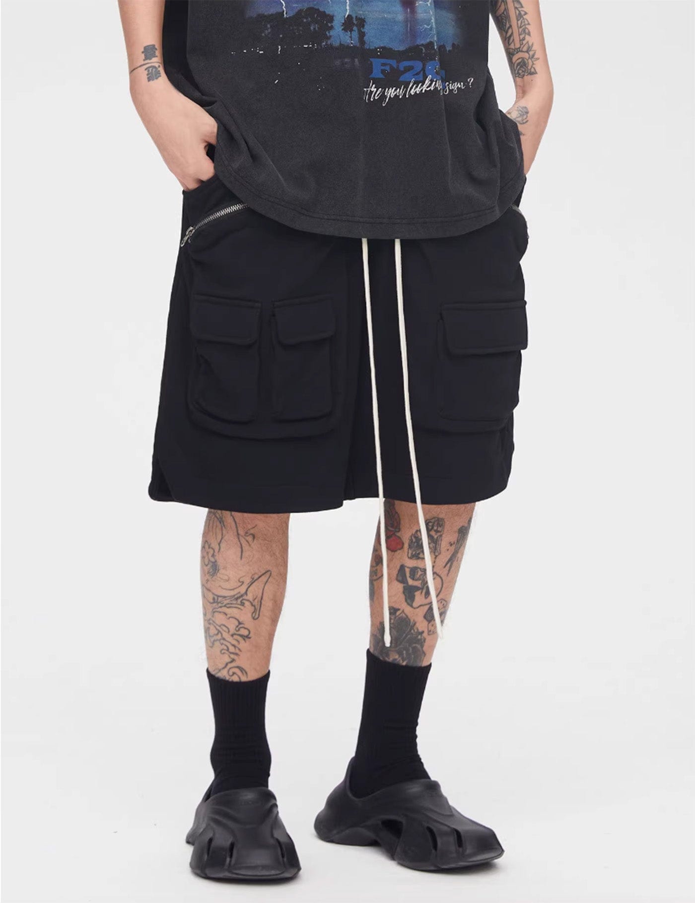 Cargo Shorts with Drawstring Waist