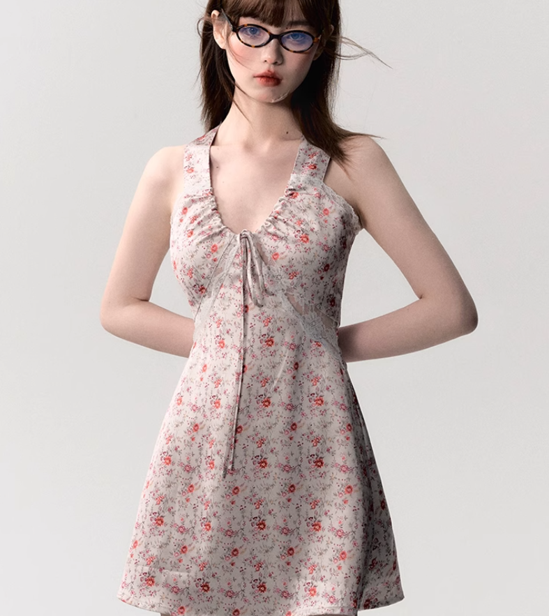 Floral Tie Front Dress