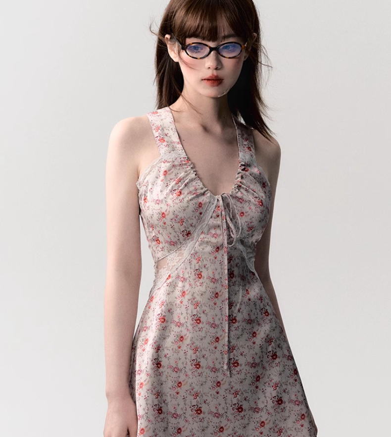 Floral Tie Front Dress