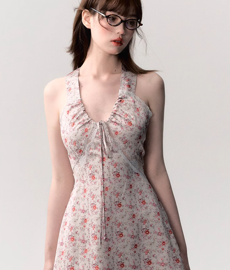 Floral Tie Front Dress