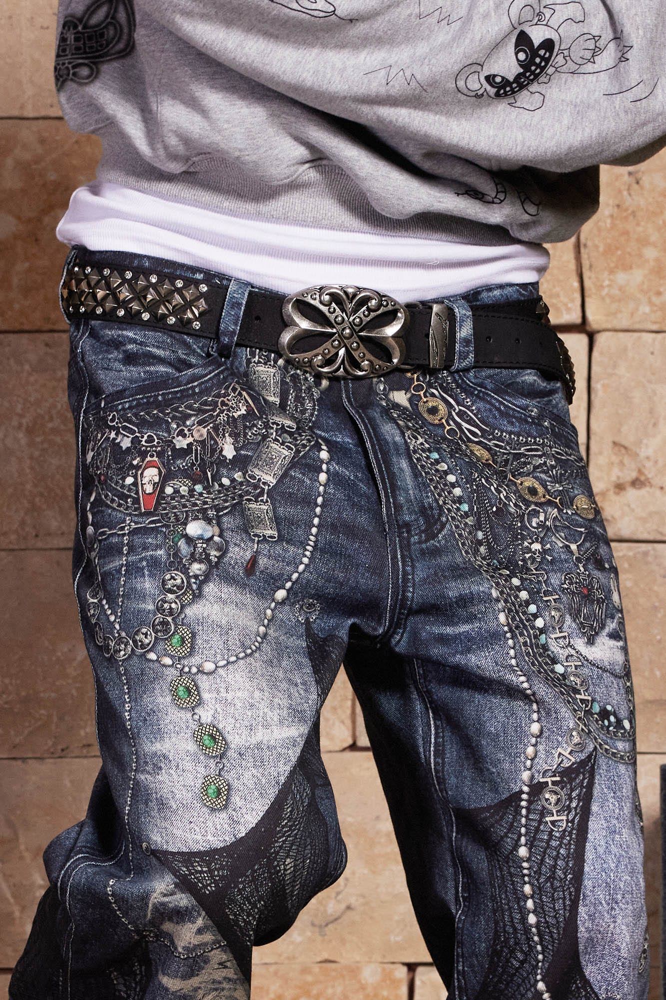 Gothic Chain Straight Jeans