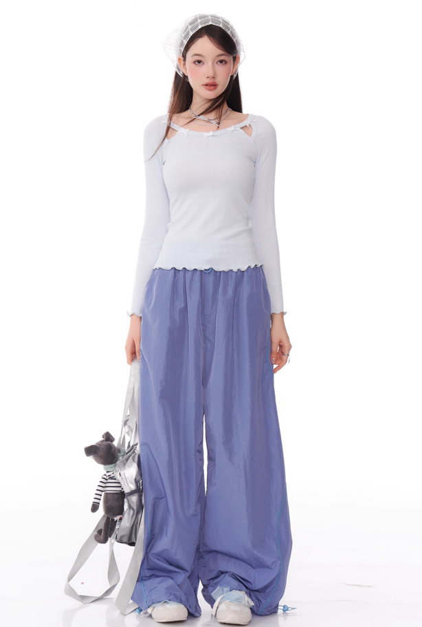 Wide-Leg Track Pants