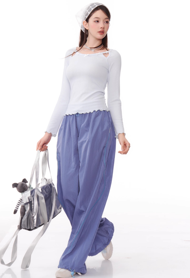 Wide-Leg Track Pants