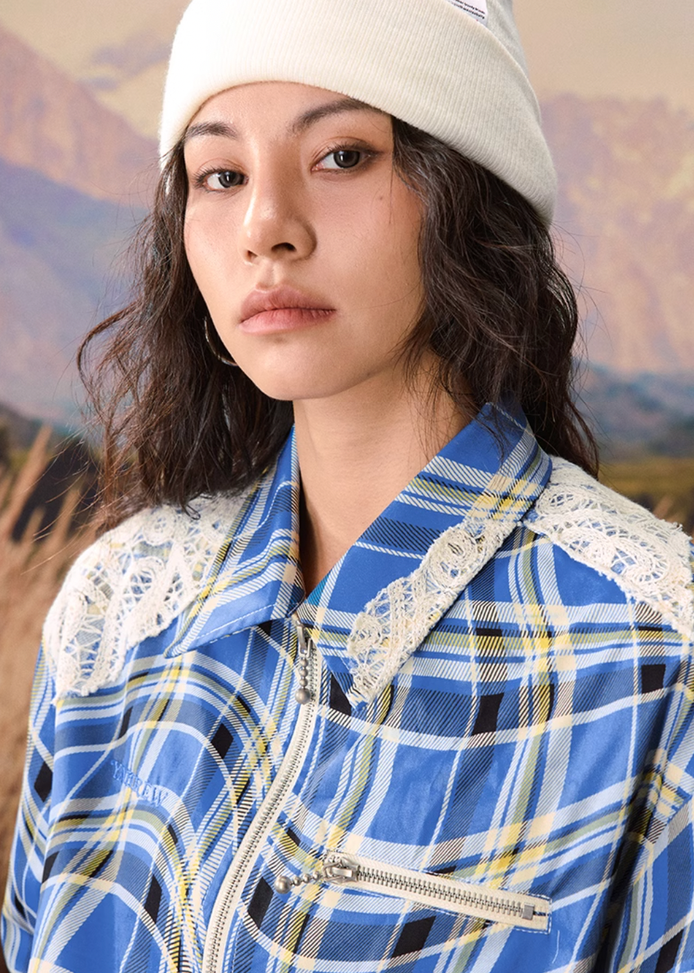 The twisted lace plaid jacket