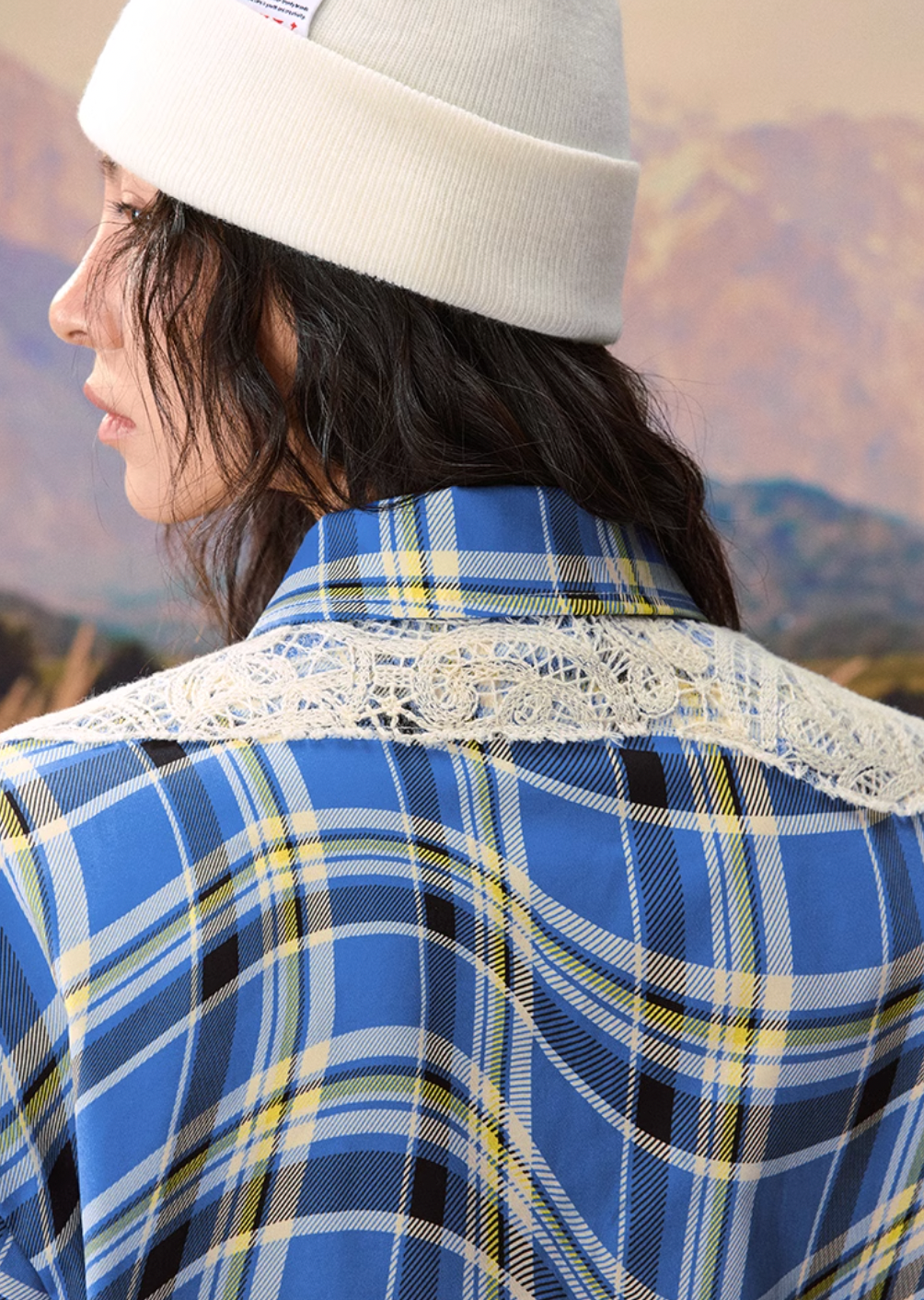 The twisted lace plaid jacket