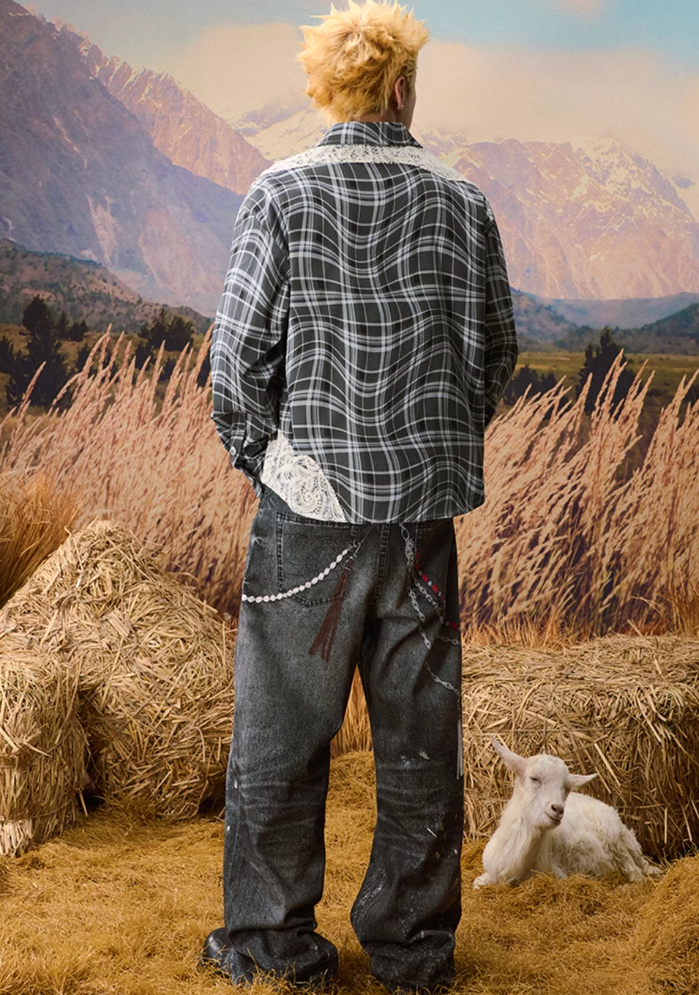 The twisted lace plaid jacket