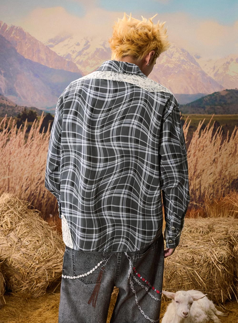 The twisted lace plaid jacket
