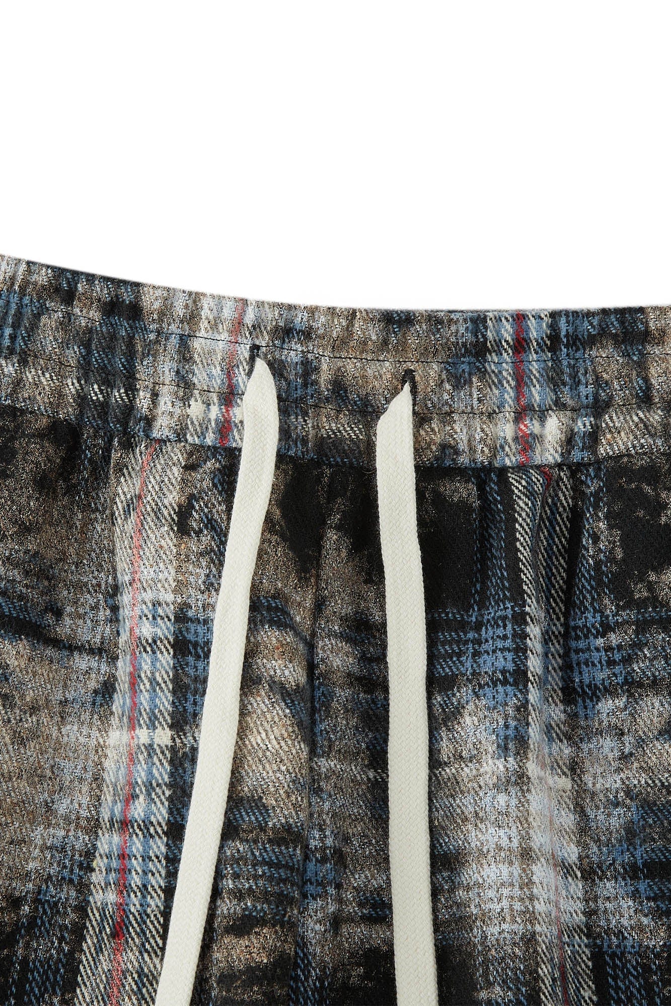 Plaid Drawstring Track Shorts