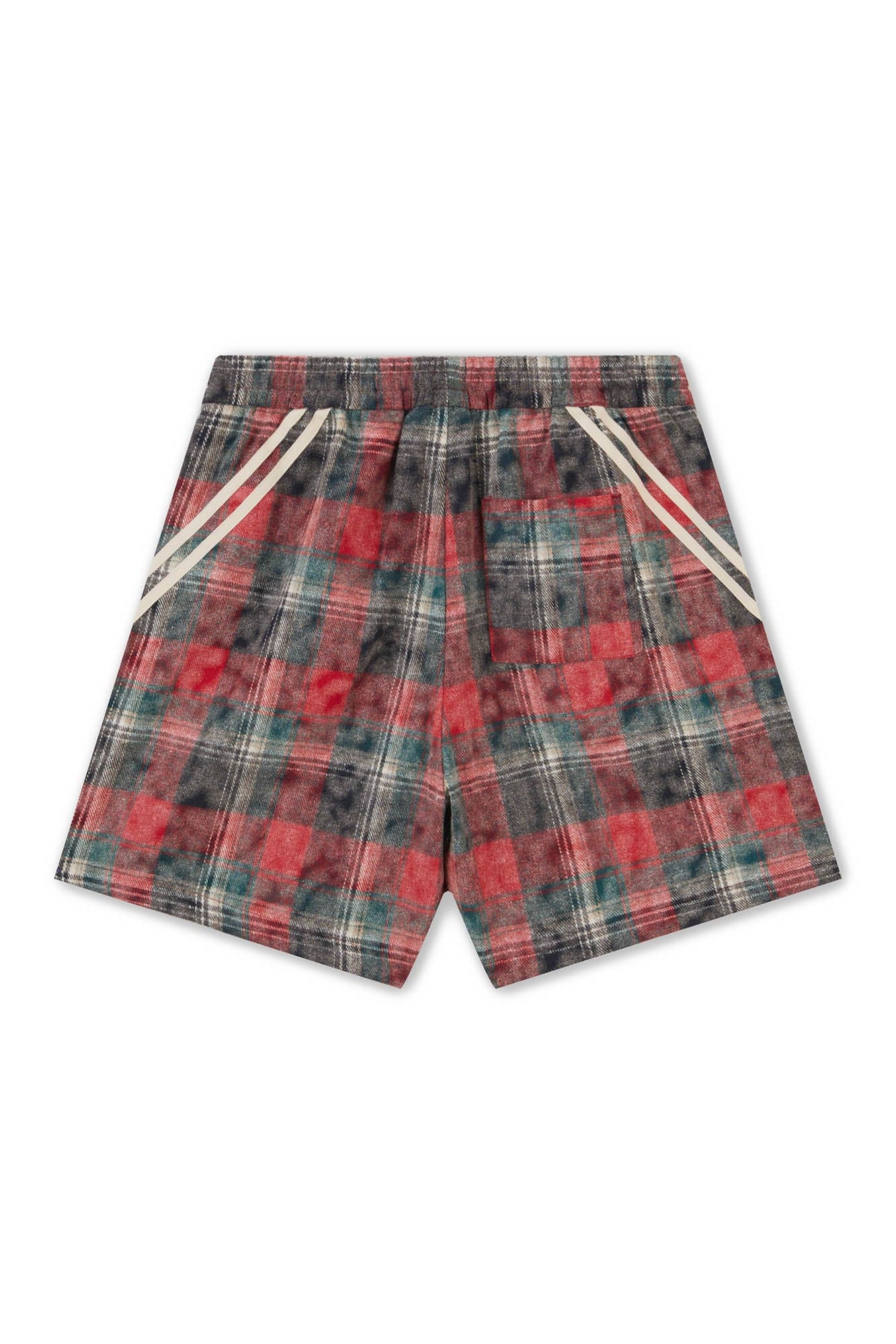 Plaid Drawstring Track Shorts