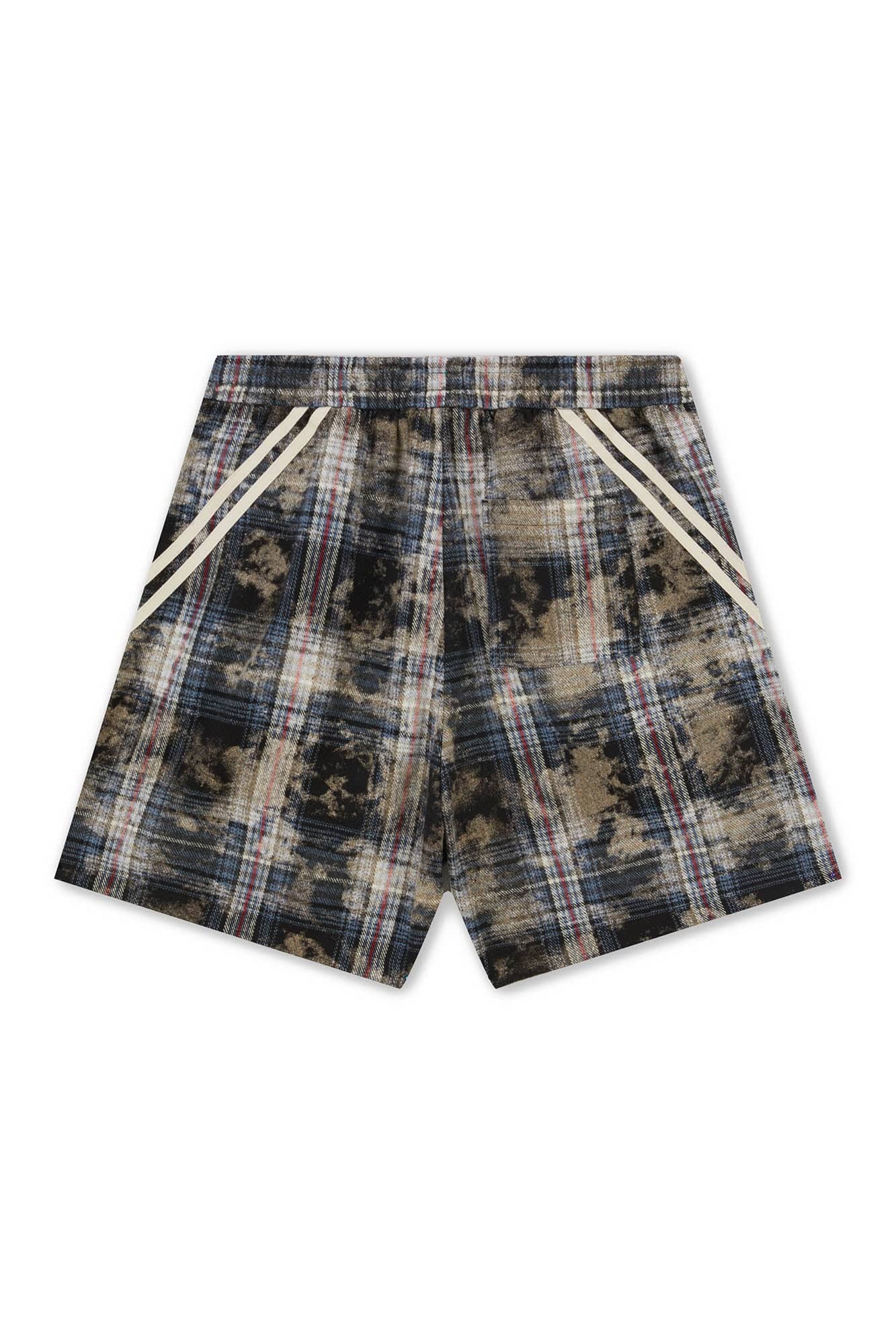 Plaid Drawstring Track Shorts