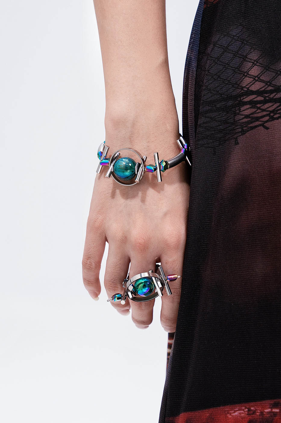 Chrome Orbital Sphere Bracelet