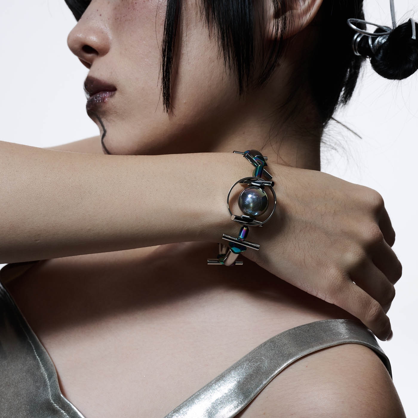 Chrome Orbital Sphere Bracelet