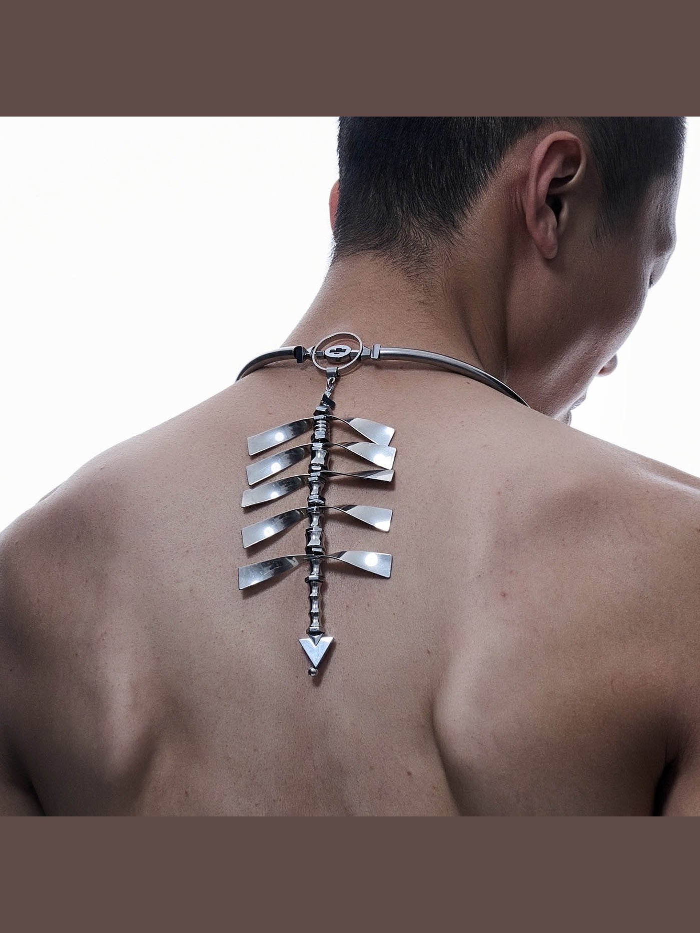 Chrome Spine Arrow Necklace