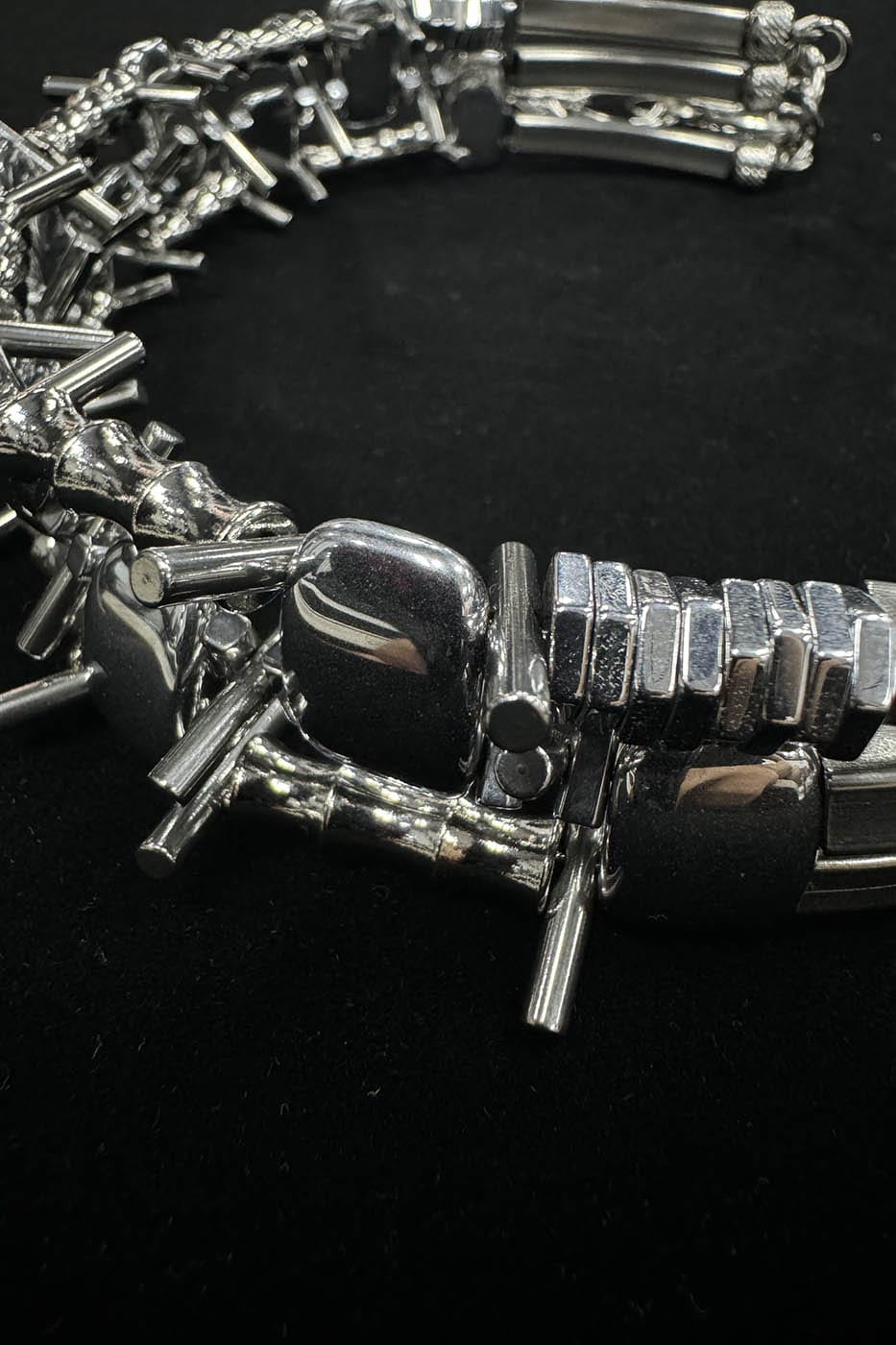 Chrome Spike Collar Necklace