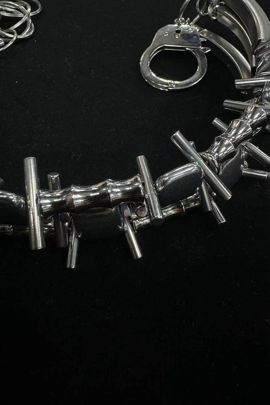 Chrome Spike Collar Necklace