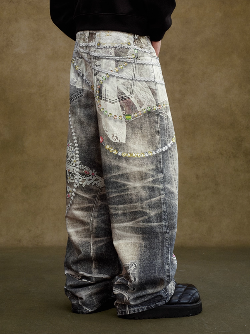 The "deconstructed" embellished jeans