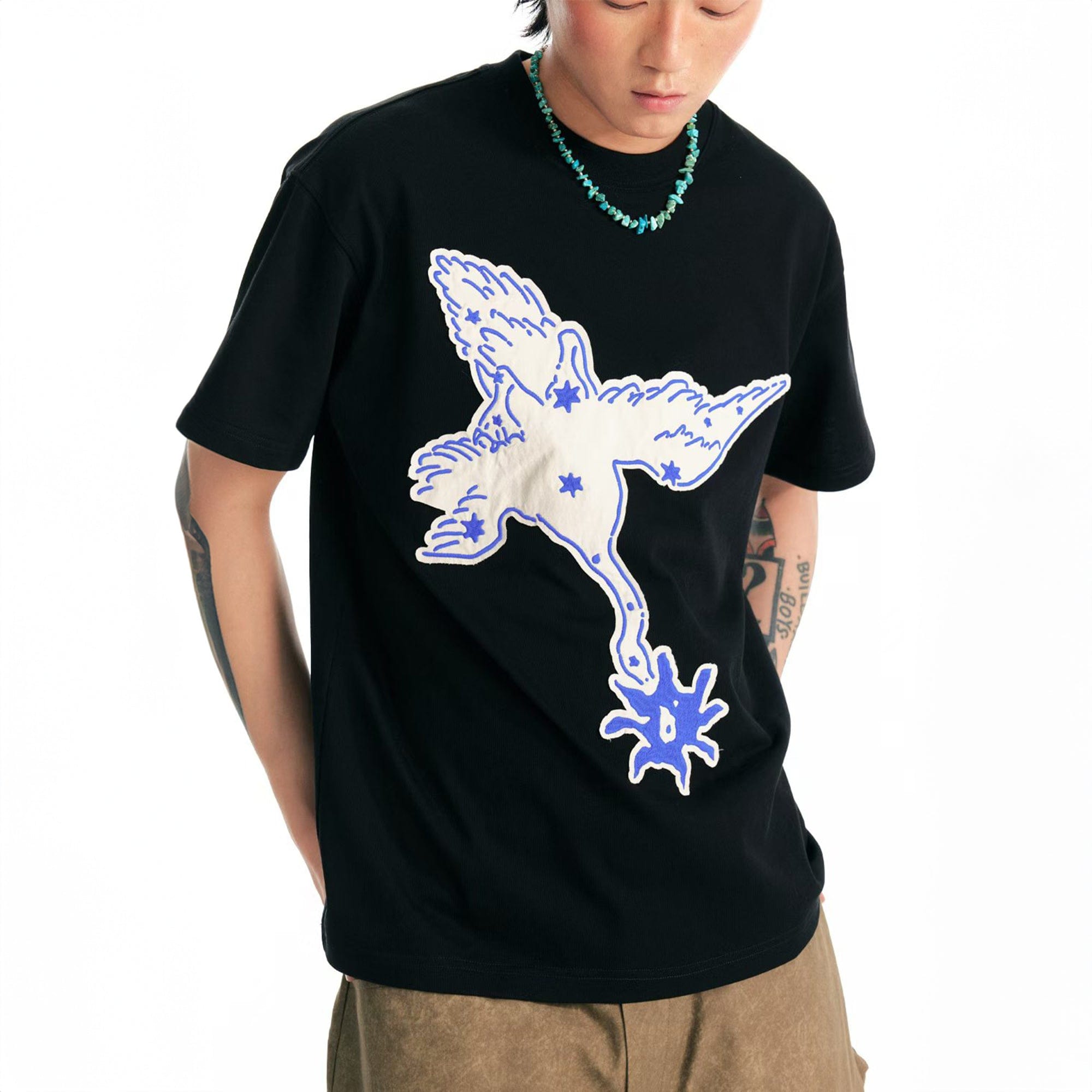 Crane With A Blossom Patch T-Shirt