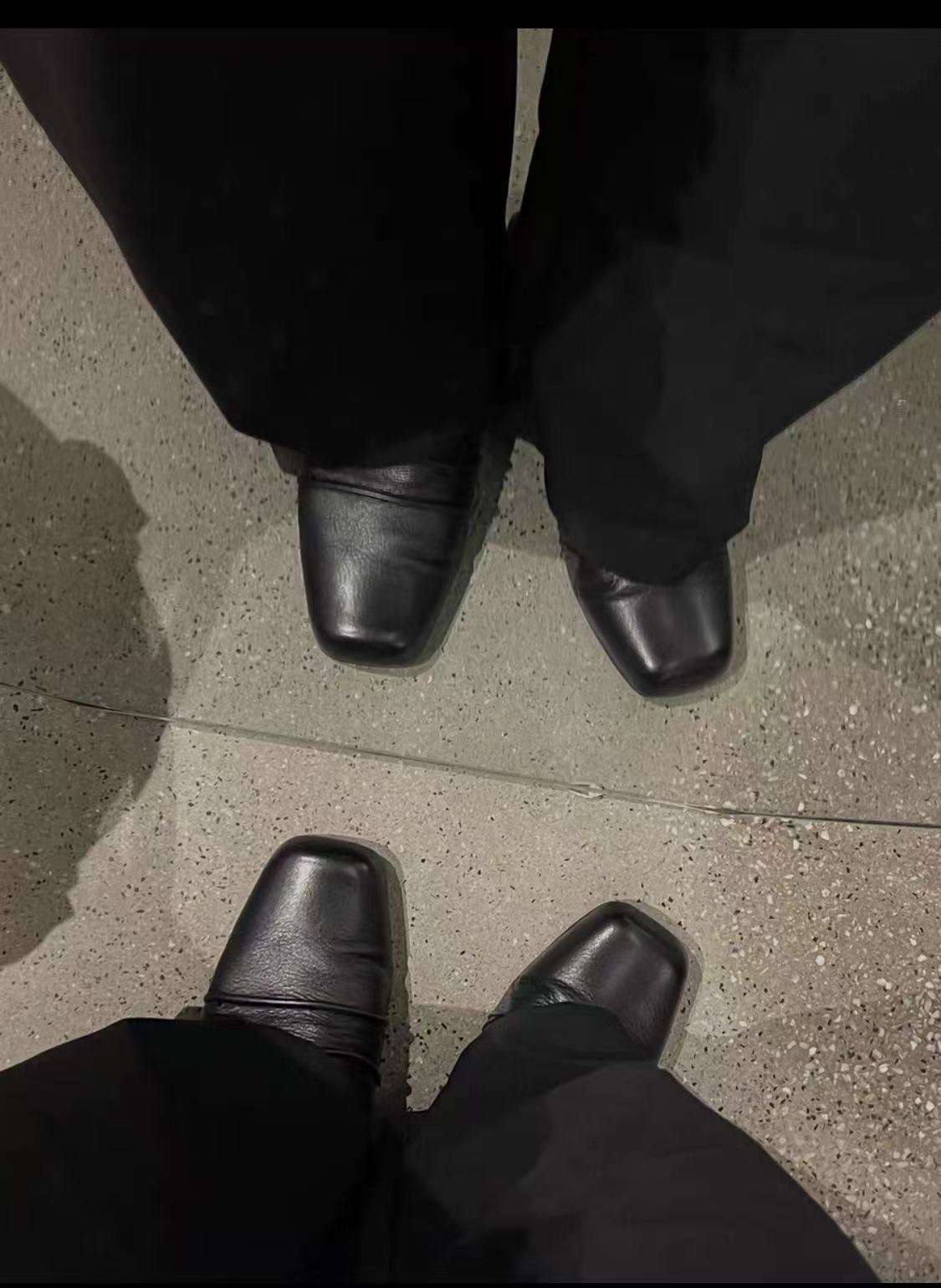 Black Leather Ruched Mules by JCAESAR | Chiclara