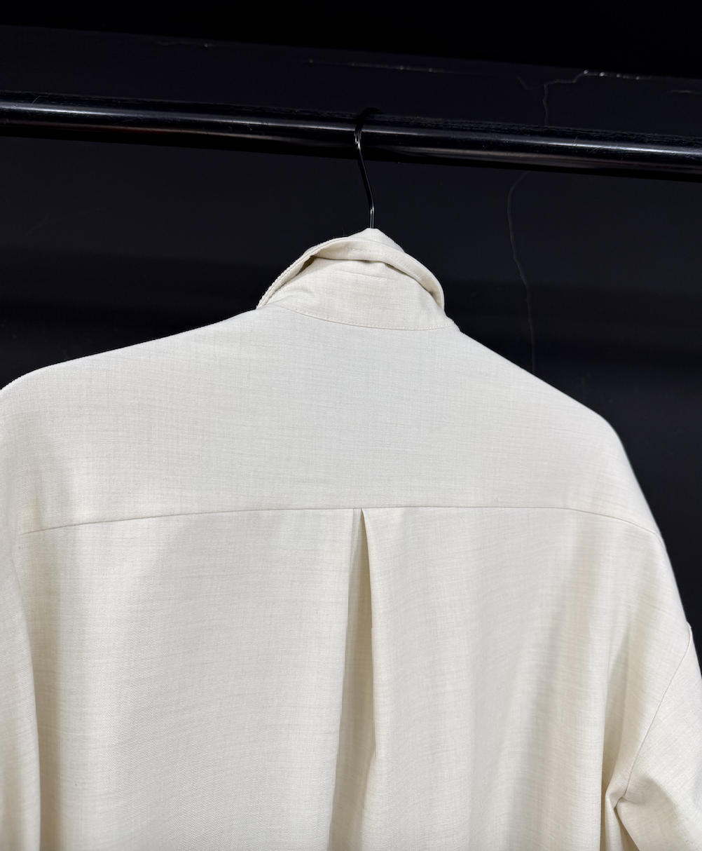 Blue-Stitch Pleated Long-Sleeve Shirt product view 3