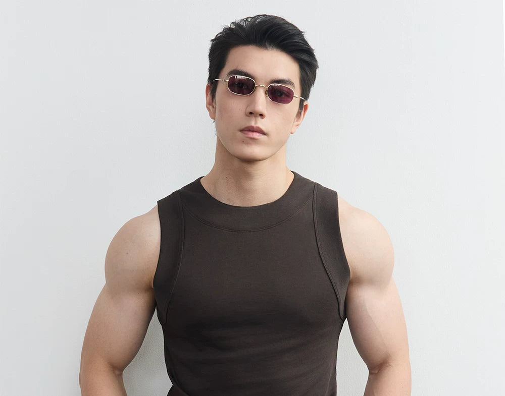 Ribbed High-Neck Fitted Tank Top product view 1
