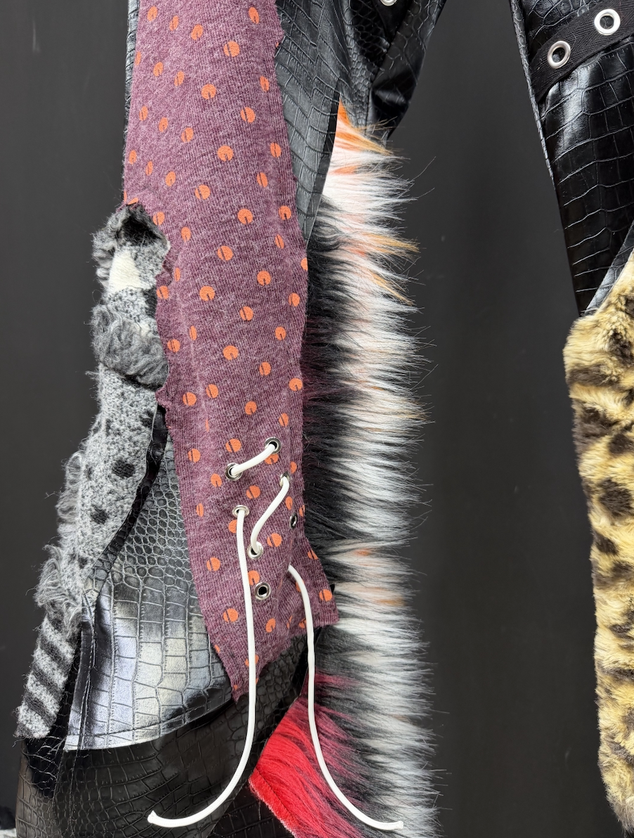Multicolor Patchwork Flared Statement Pants product view 4