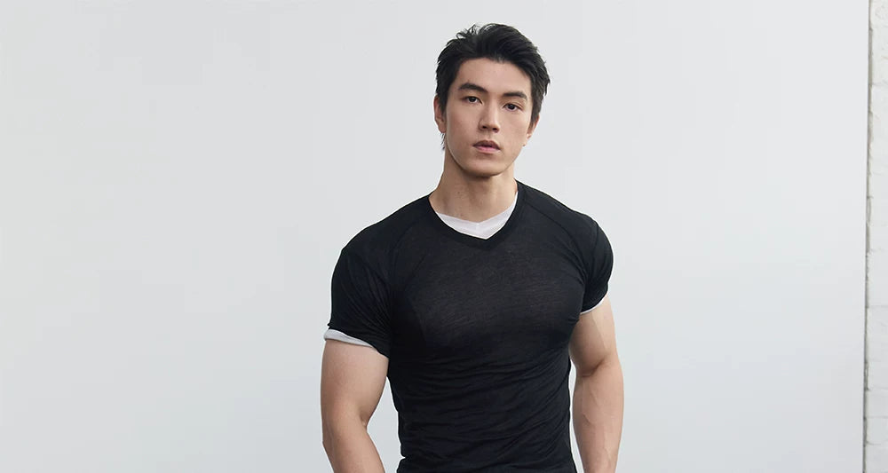 Sheer Fitted Short-Sleeve Lyocell Tee product view 2