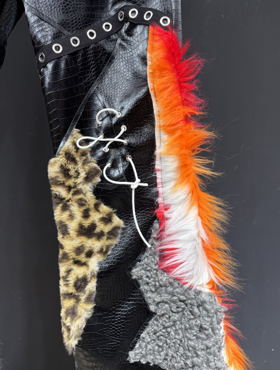 Multicolor Patchwork Flared Statement Pants product view 5