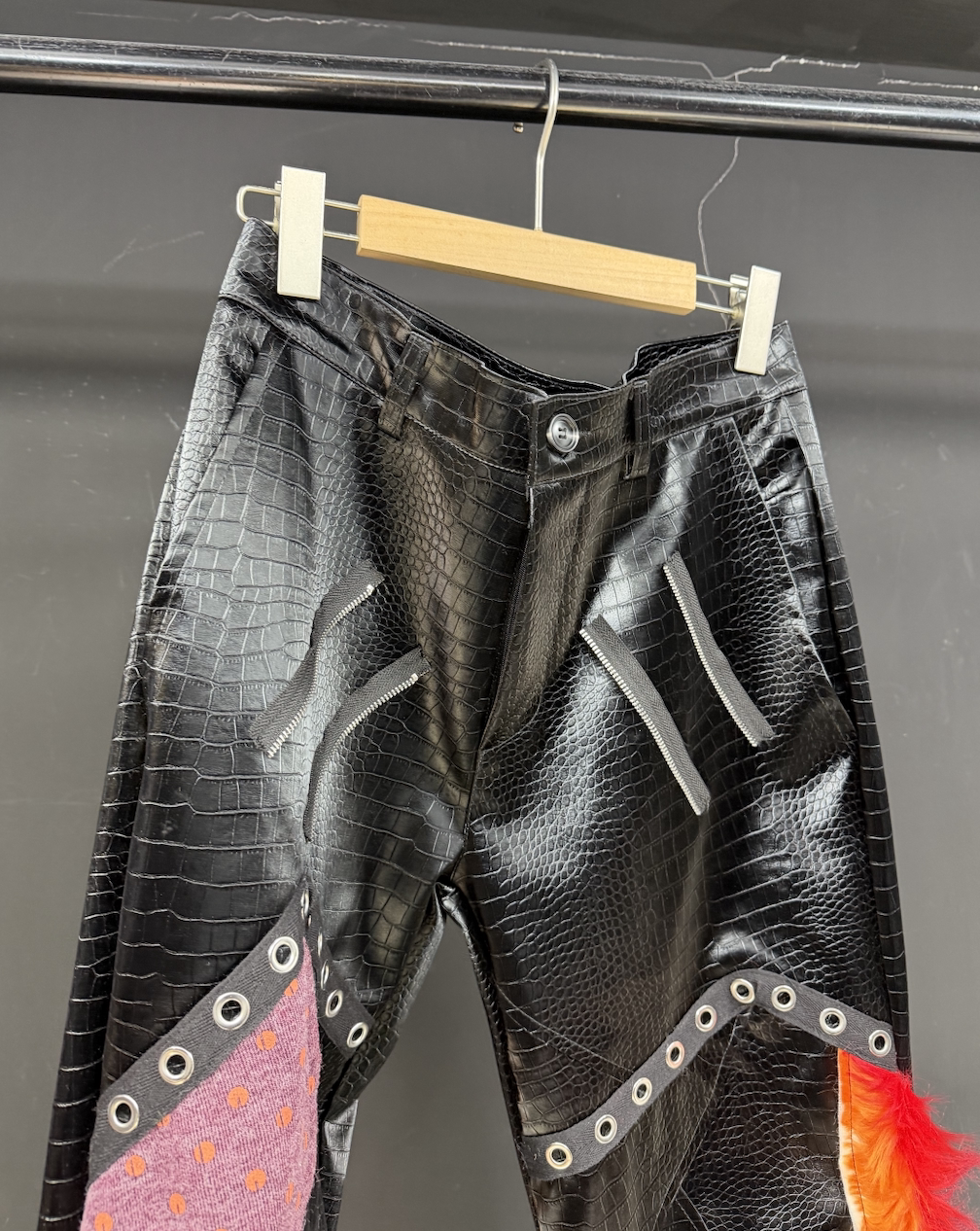 Multicolor Patchwork Flared Statement Pants product view 6