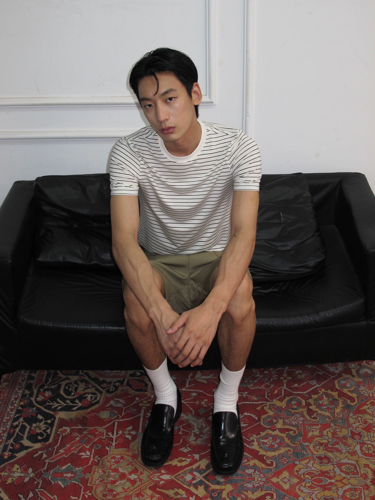 Fine-Stripe Fitted Lyocell Tee product view 2