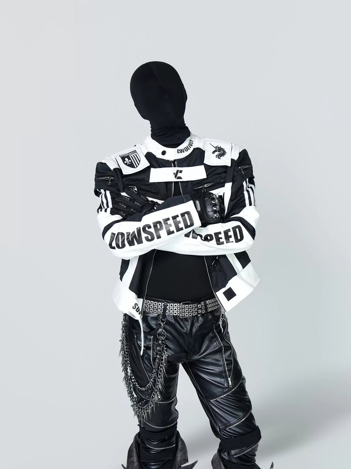 Black-and-White Graphic Racing Jacket product view 3