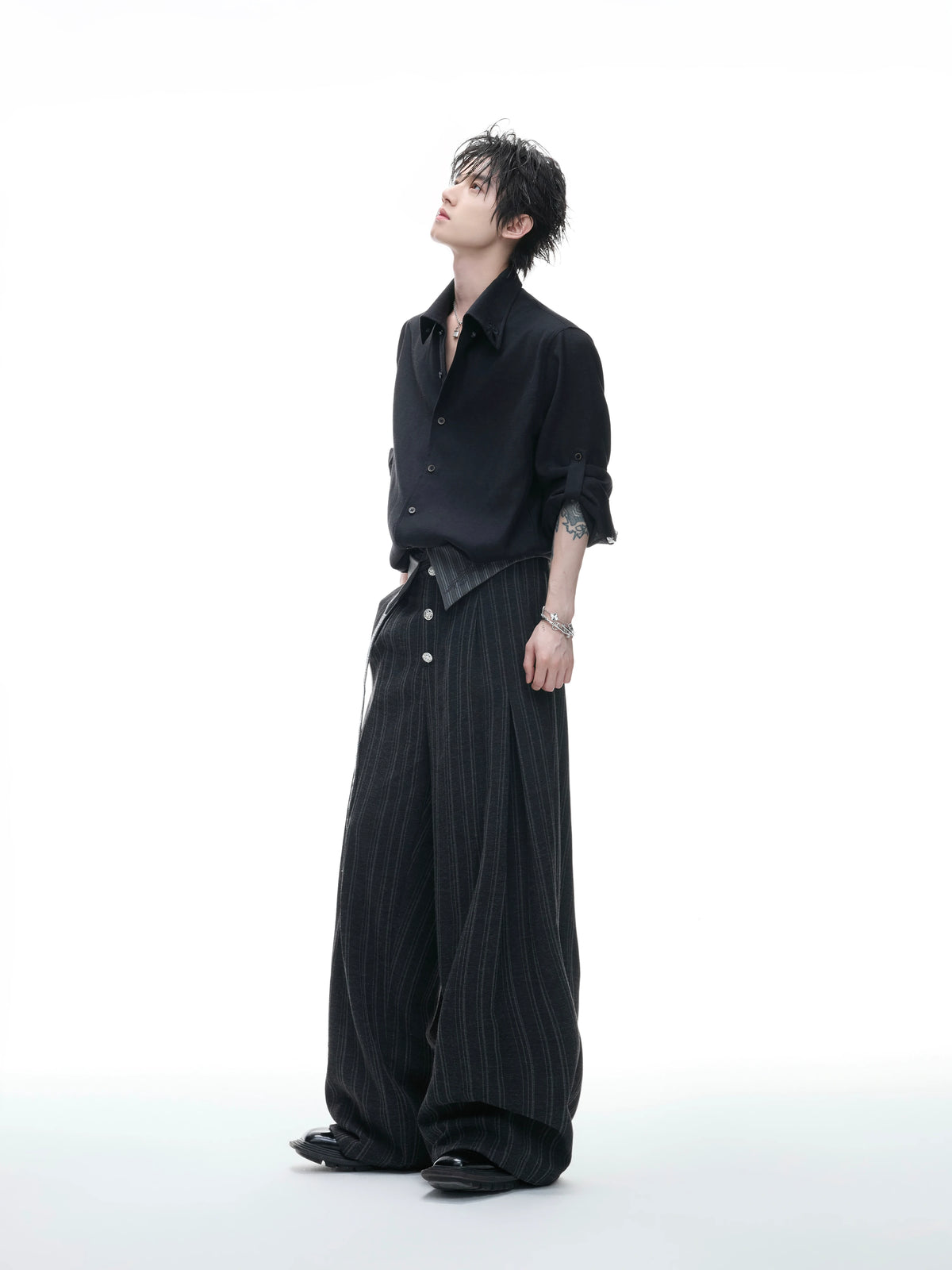 Soft-Texture Roll-Tab Long-Sleeve Shirt product view 4