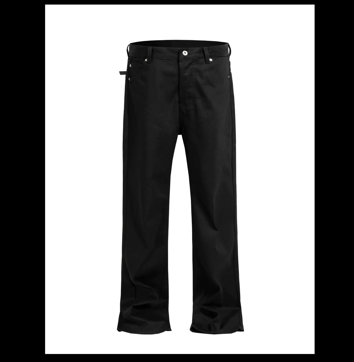 Extra-Long Raw Black Flare Jeans product view 2