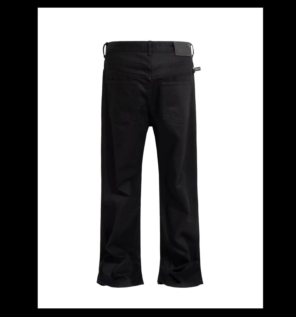 Extra-Long Raw Black Flare Jeans product view 3