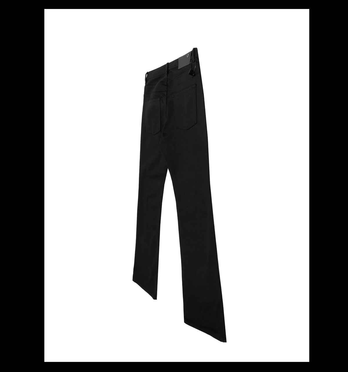 Extra-Long Raw Black Flare Jeans product view 4