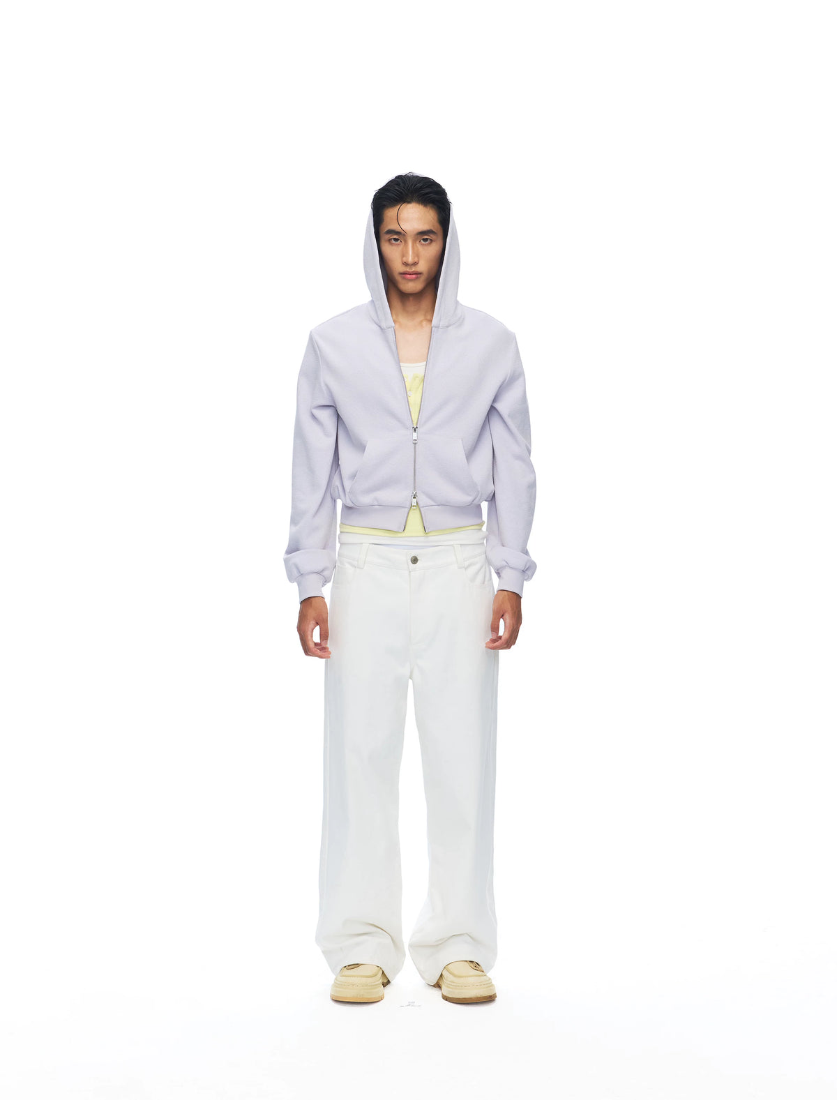 Cropped Two-Way Zip Cotton-Lyocell Hoodie product view 4