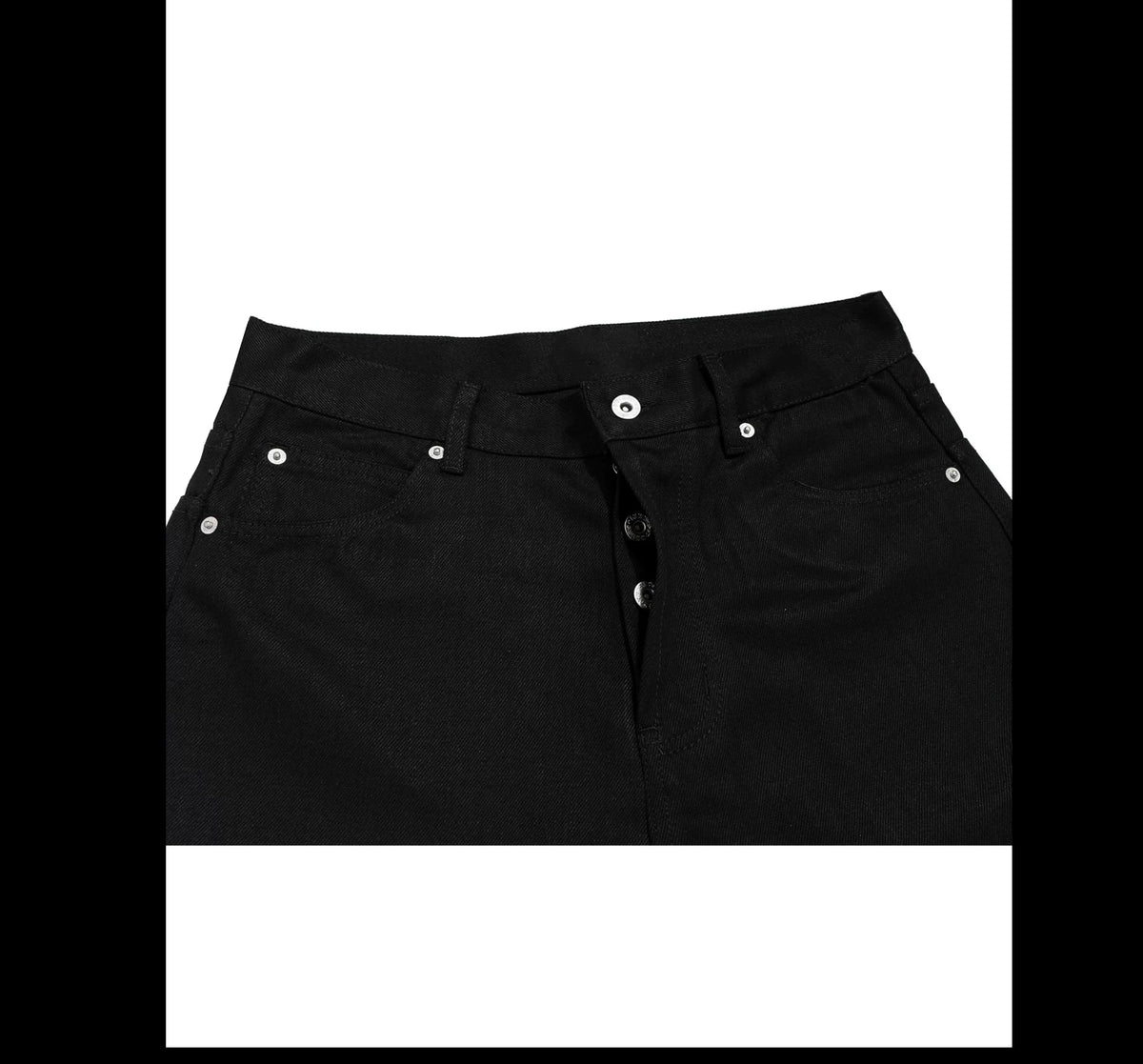 Extra-Long Raw Black Flare Jeans product view 5