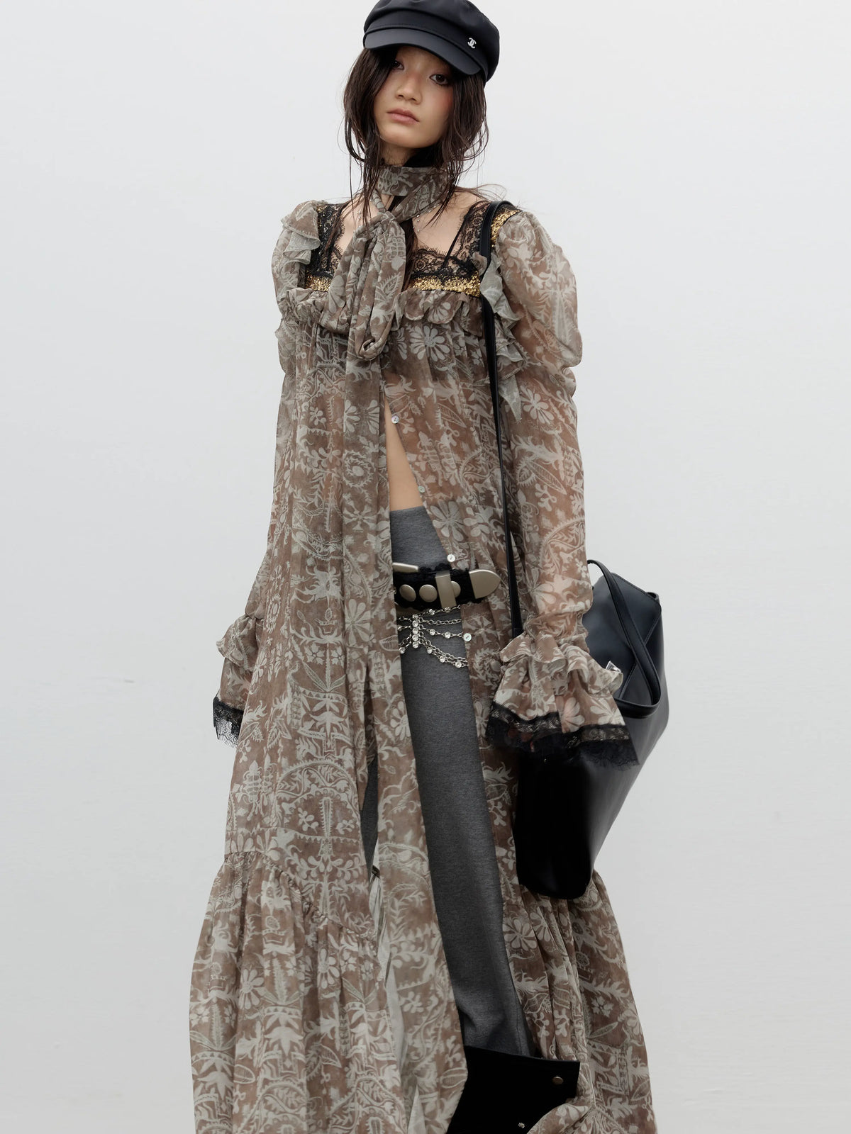 Bohemian Floral Button-Front Maxi Dress product view 1
