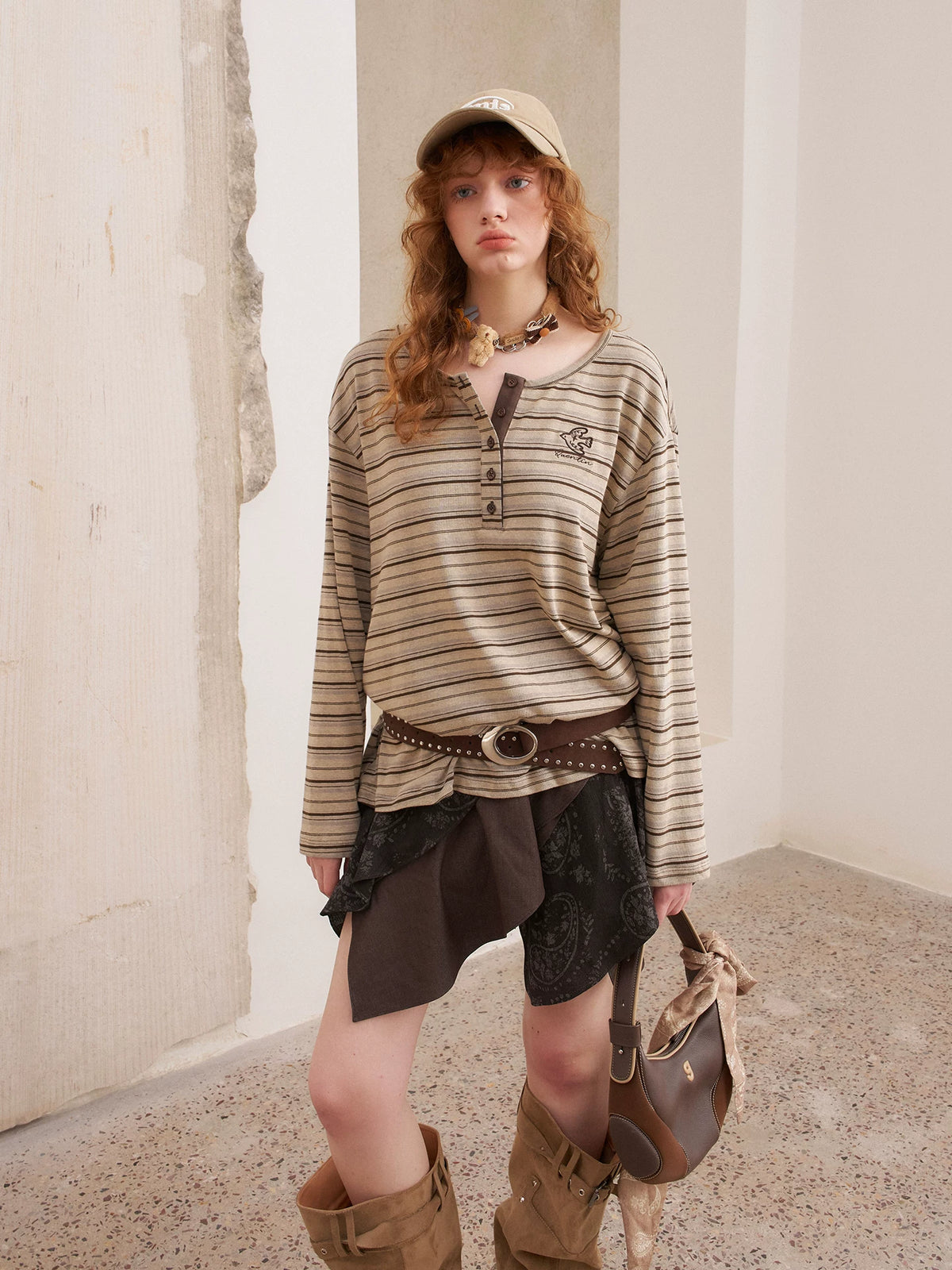Vintage Stripe Long-Sleeve Henley product view 1