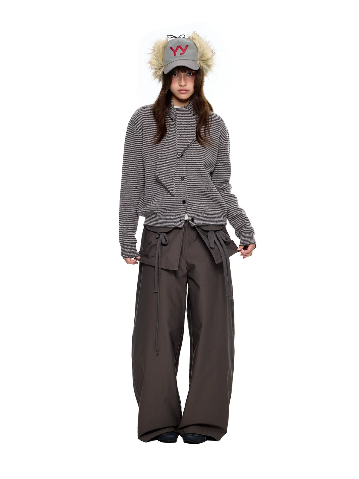 Cargo Skirt-Overlay Wide-Leg Pants product view 1
