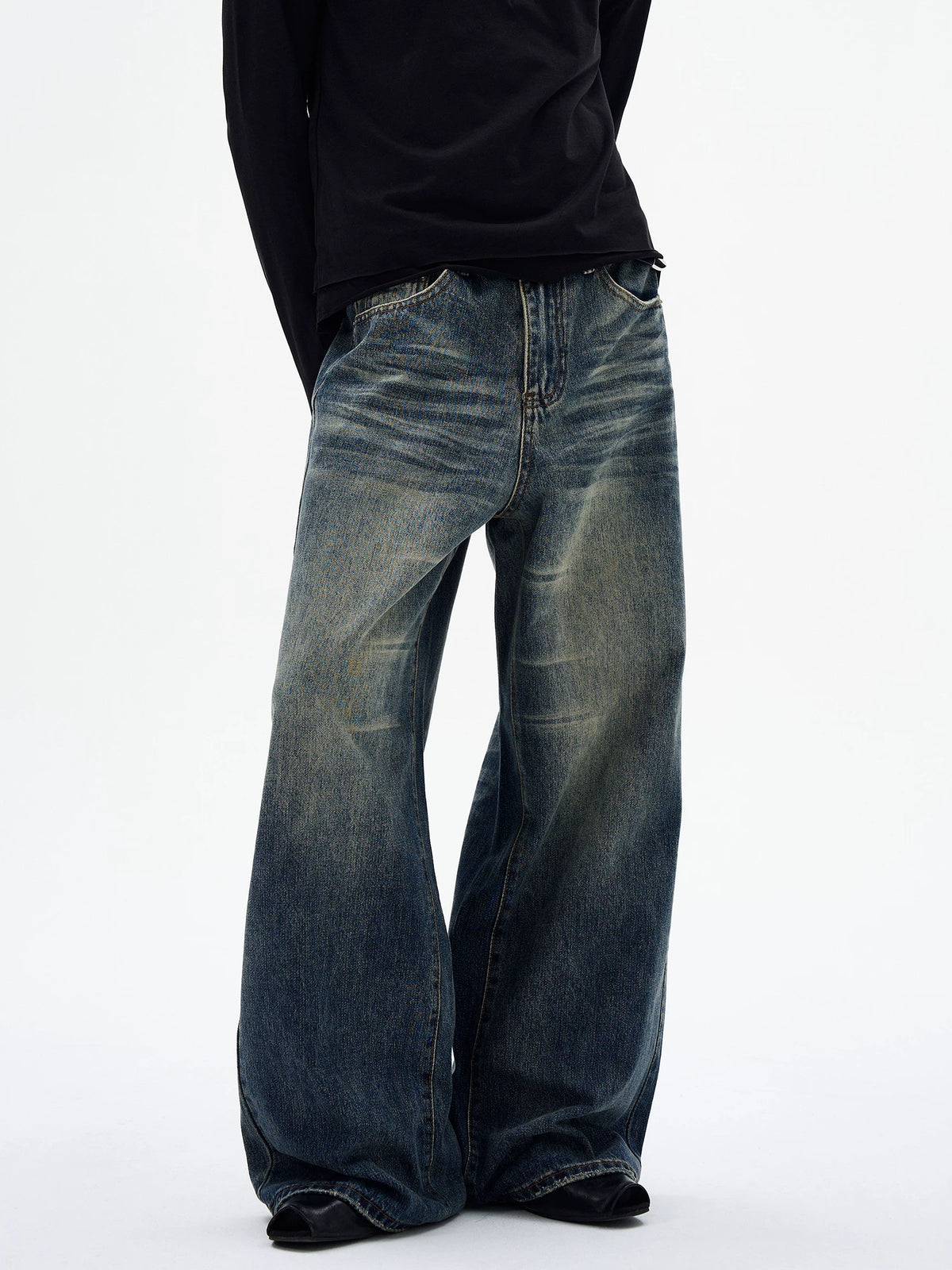 Vintage-Fade Baggy Wide-Leg Jeans product view 4