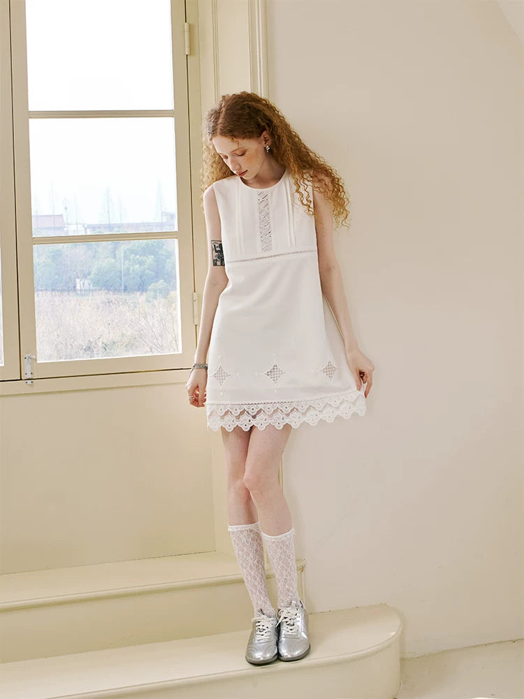 Eyelet-Lace Sleeveless Mini Dress product view 2