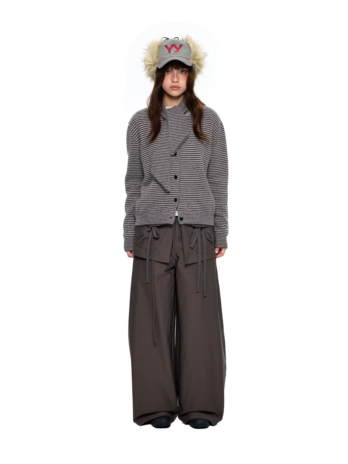 Cargo Skirt-Overlay Wide-Leg Pants product view 3