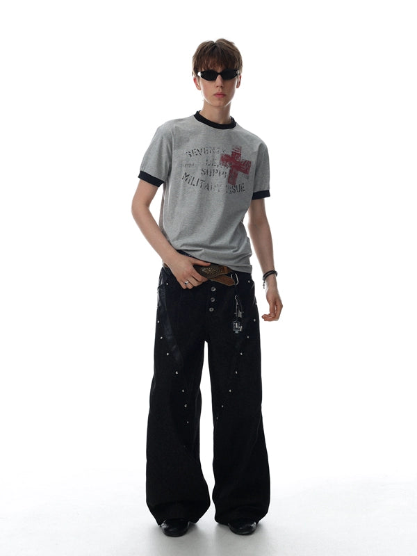 Cross-Graphic Contrast Ringer Tee product view 6