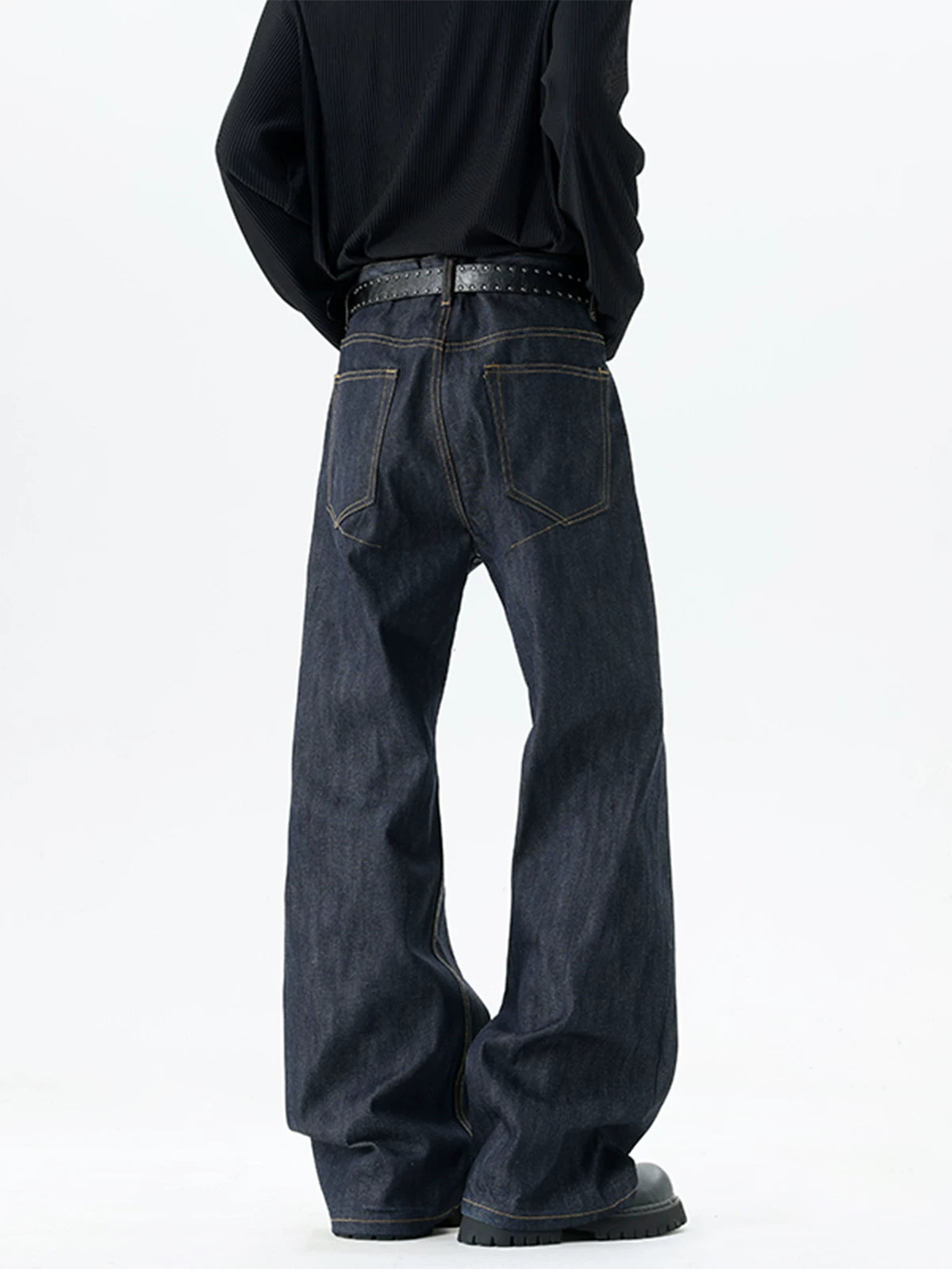 Red-Trim Workwear Wide-Leg Jeans product view 4
