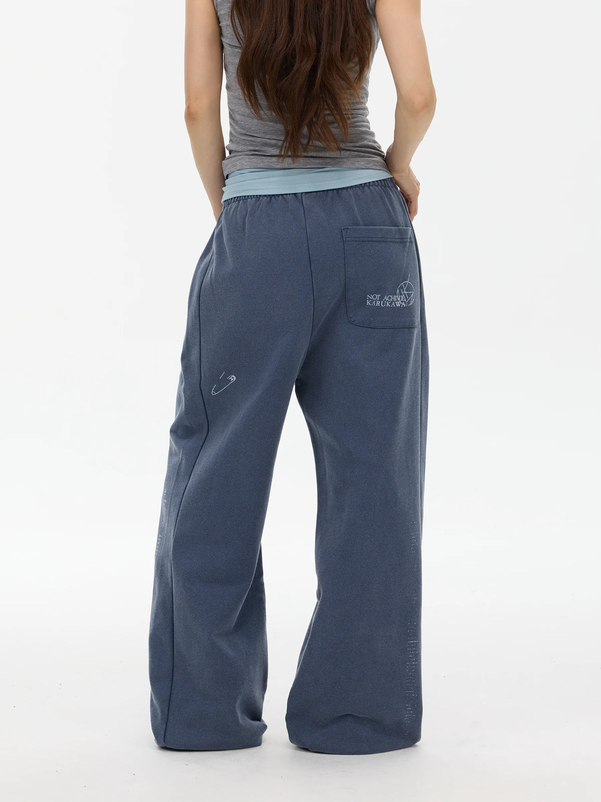Washed Graphic Wide-Leg Sweatpants product view 4