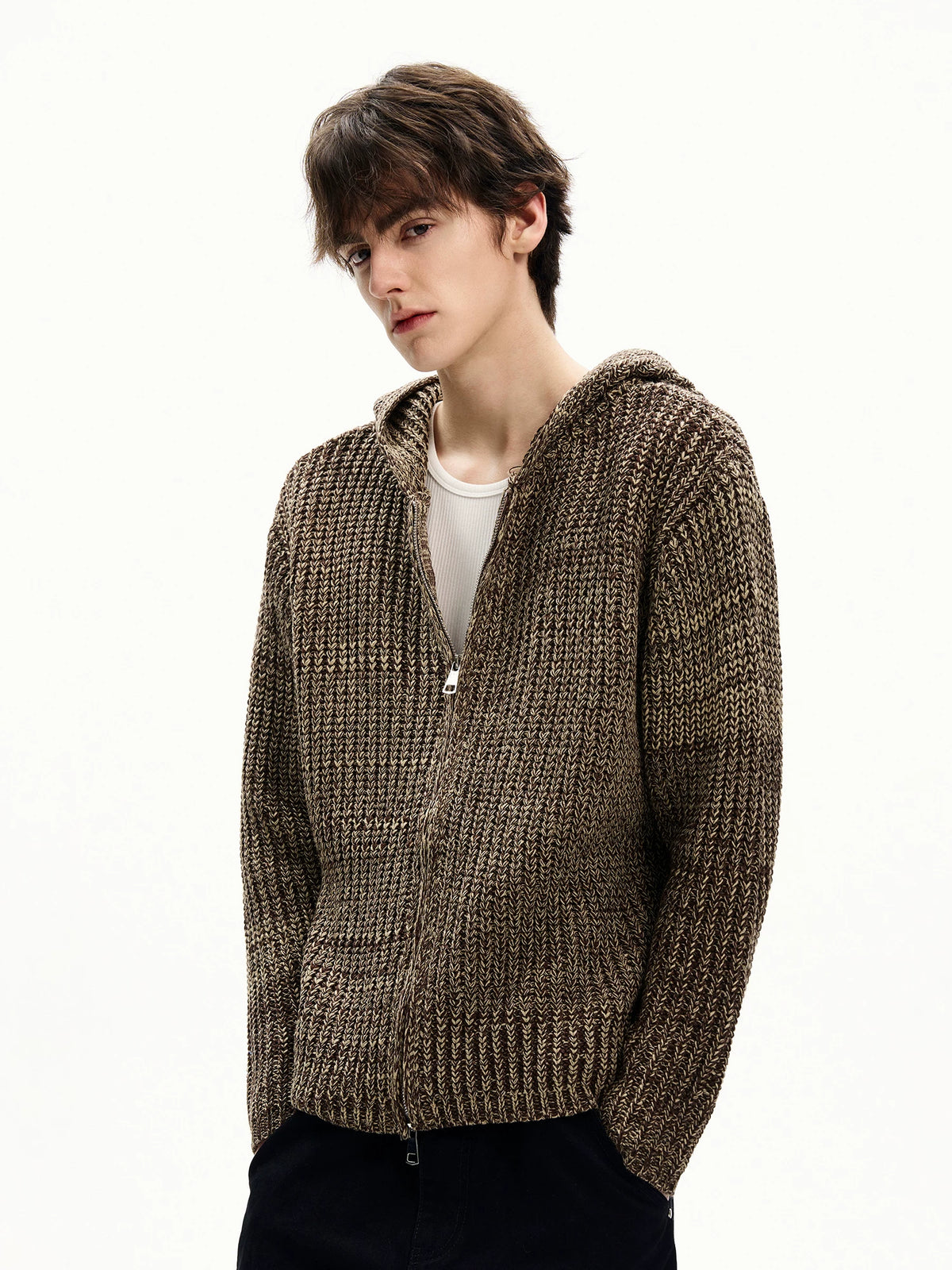 Textured Knit Zip Hoodie product view 5