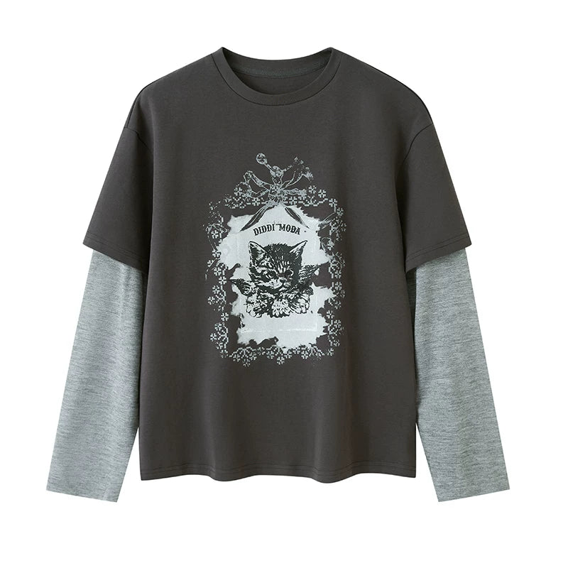 Angel-Cat Layered Long-Sleeve Tee product view 3