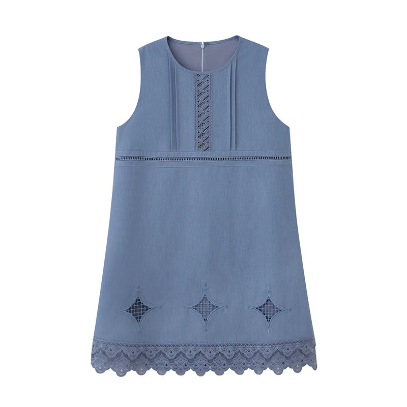 Eyelet-Lace Sleeveless Mini Dress product view 4