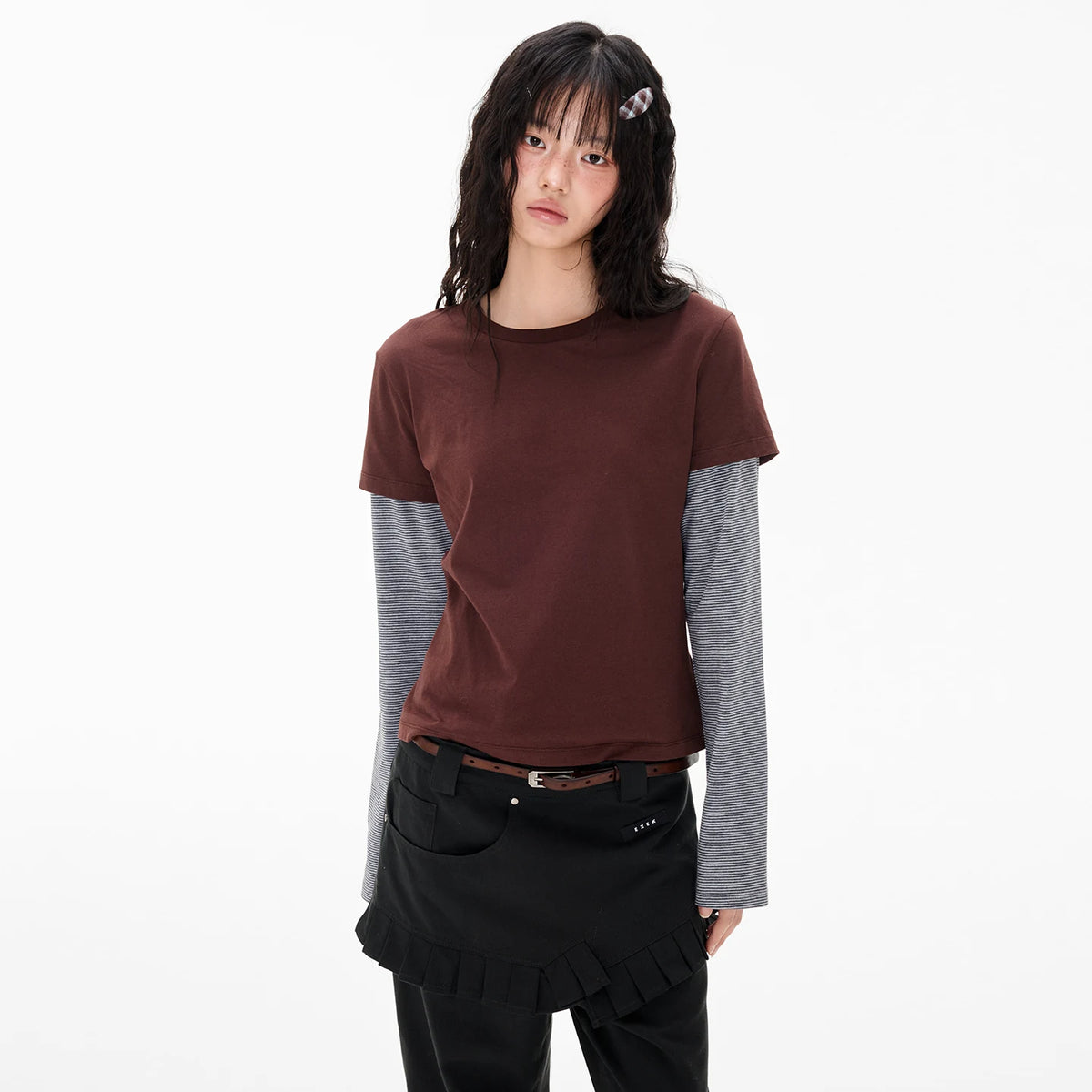Layered Stripe Long-Sleeve Tee product view 2