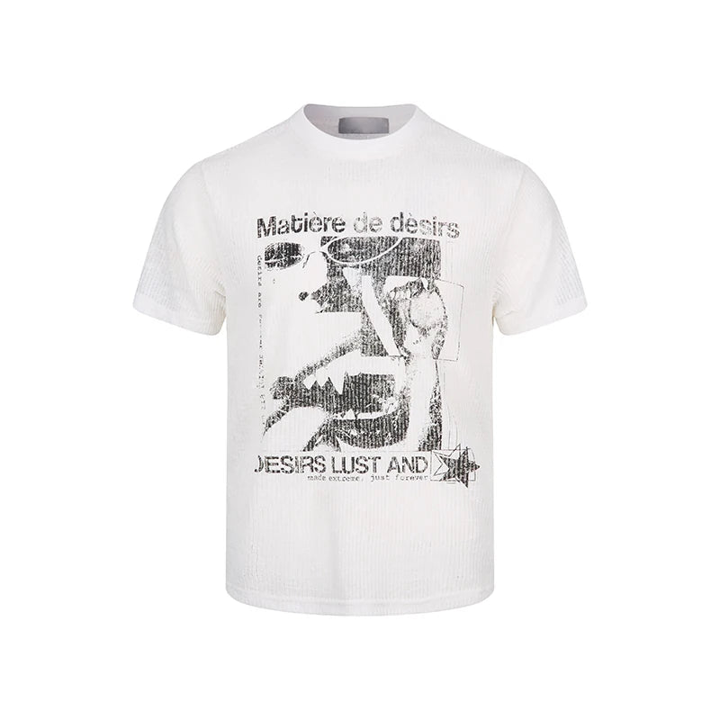 Surreal Portrait Textured Knit Tee product view 3